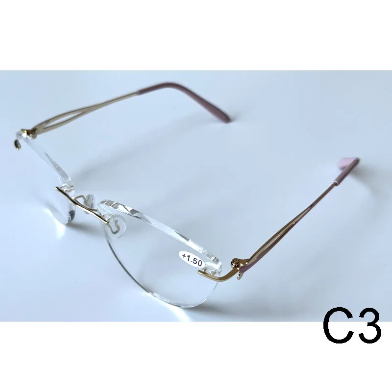 Luxury Cat-Eye Rimless Reading Glasses