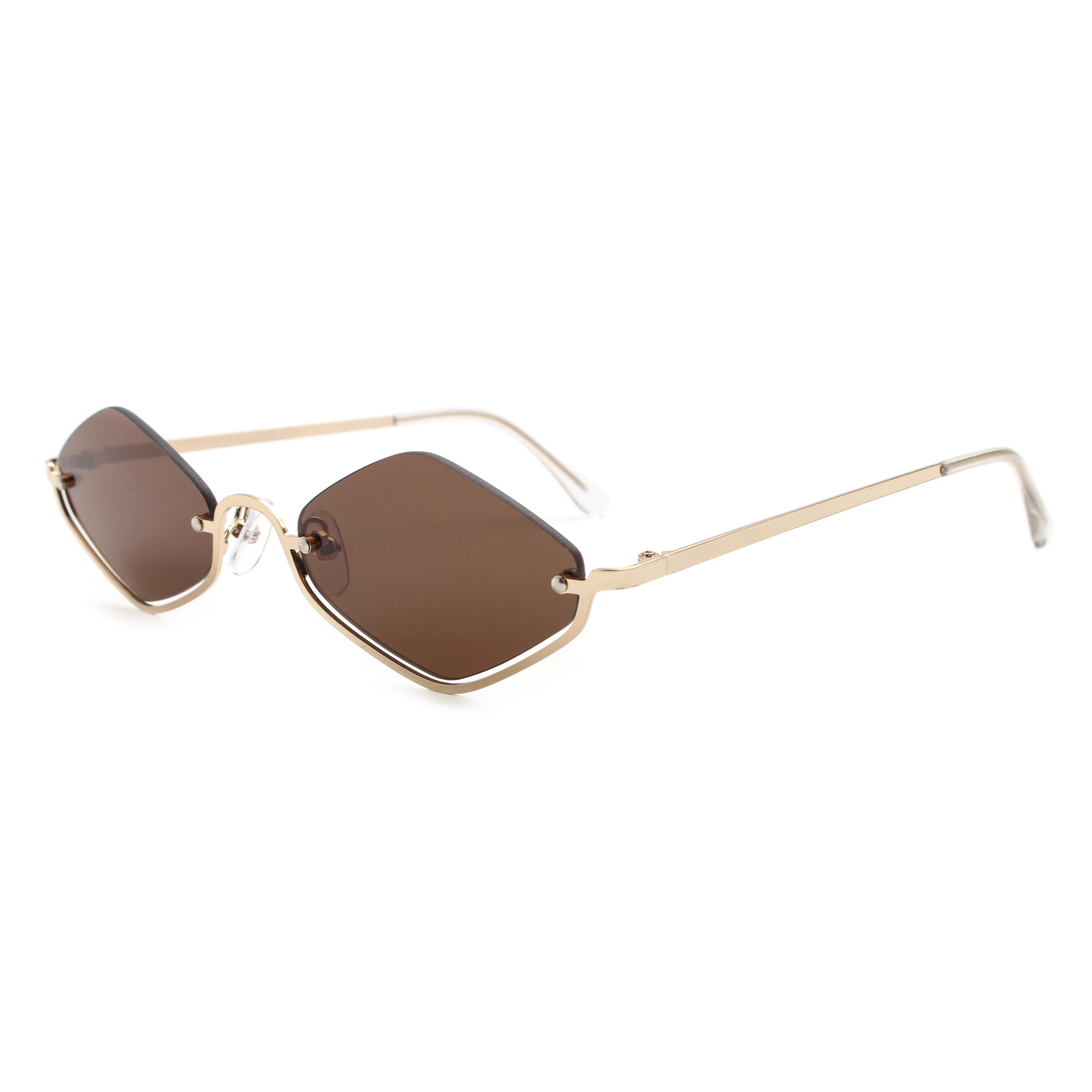 Hexagonal Gold Rim Fashion Sunglasses