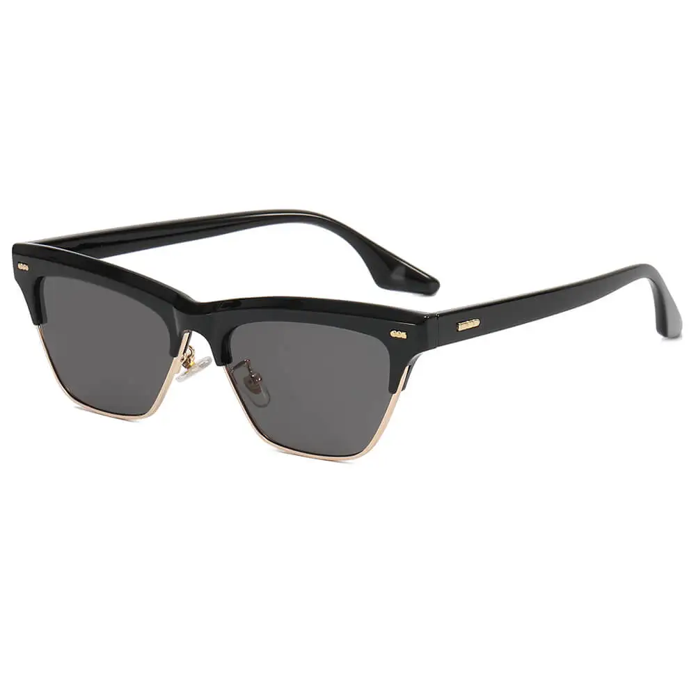 Retro Half-Rimless Cat Eye Sunglasses by Superhot