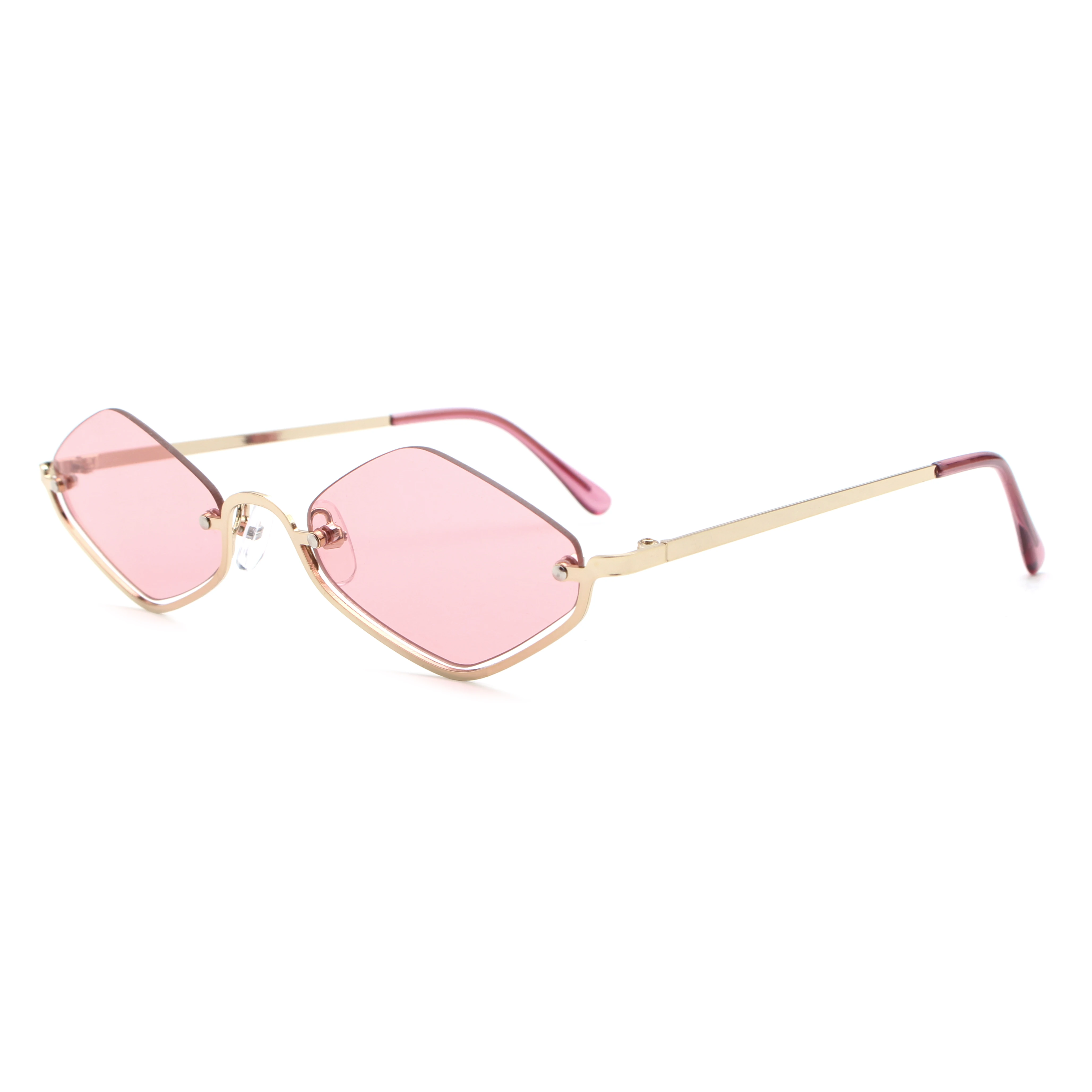 Hexagonal Gold Rim Fashion Sunglasses