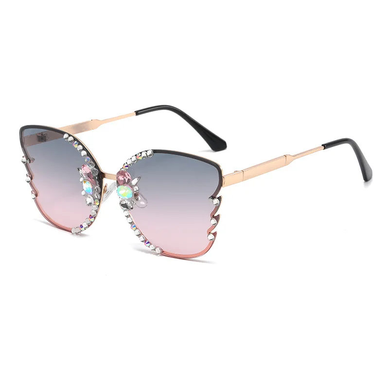Luxury Rhinestone Butterfly Sunglasses for Women