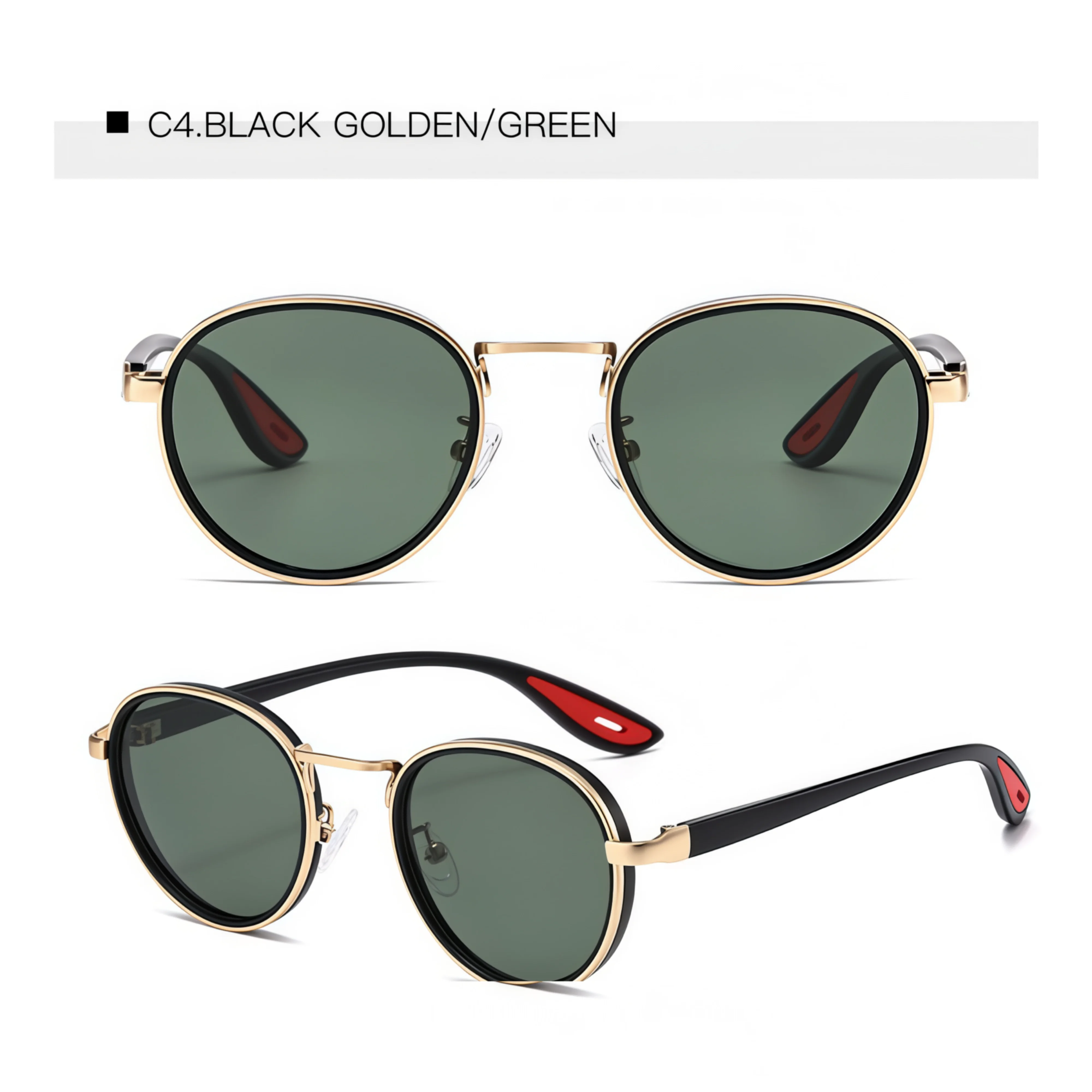 Retro Metal Bezel Round Frame Men's Sunglasses