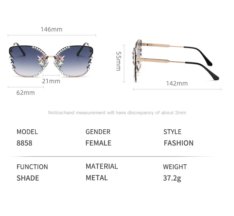 Luxury Rhinestone Butterfly Sunglasses for Women