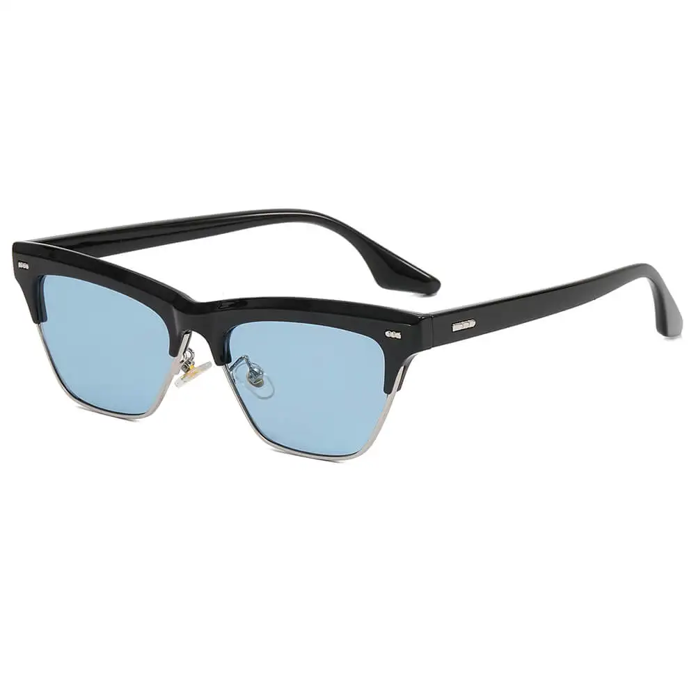 Retro Half-Rimless Cat Eye Sunglasses by Superhot