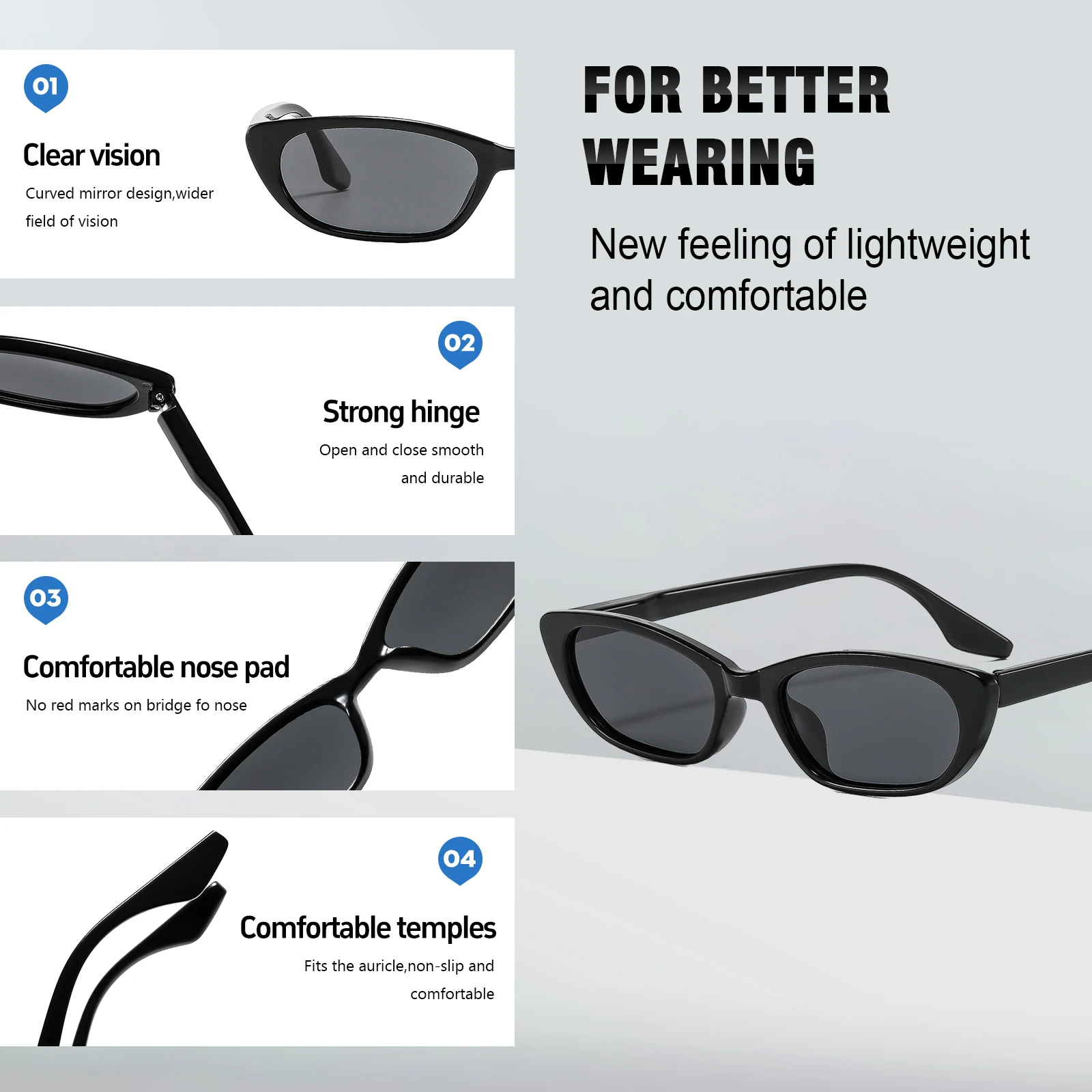 Custom Logo Black Polarized Vintage Sunglasses