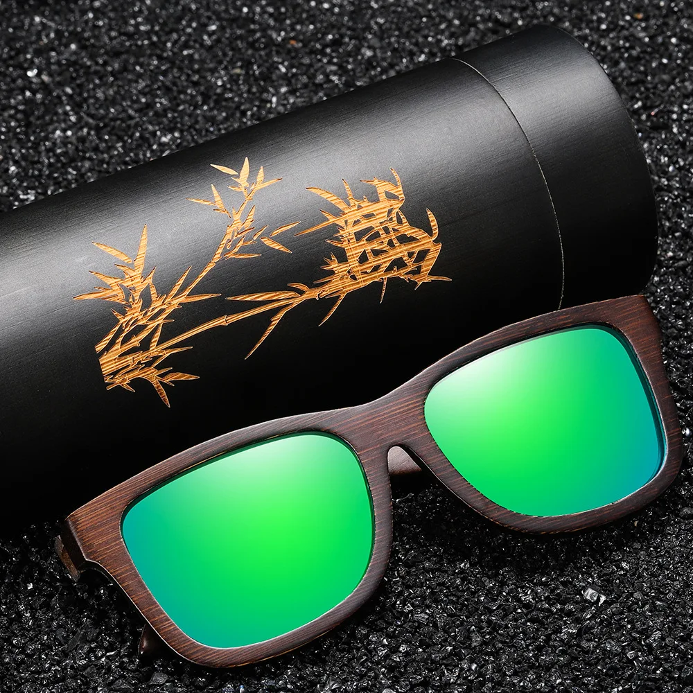 Custom Logo Wood Frame Polarized Sunglasses