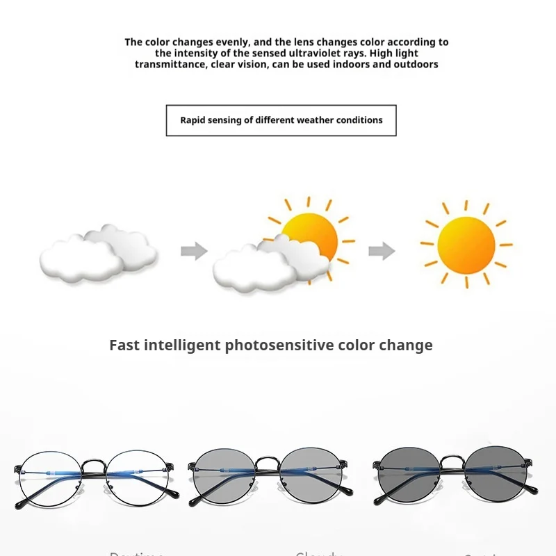 Minimalist Women's Retro Photochromic Glasses