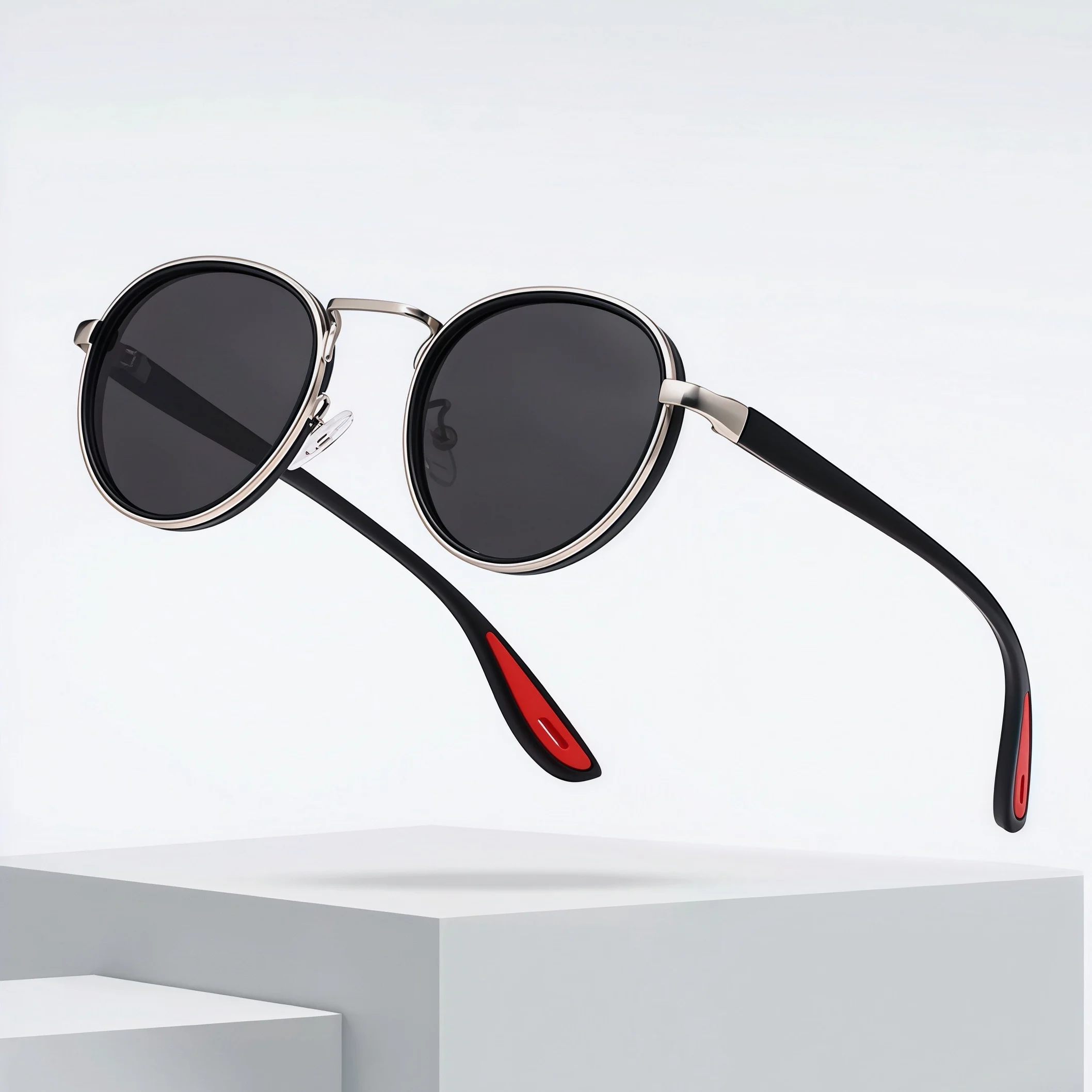 Retro Metal Bezel Round Frame Men's Sunglasses