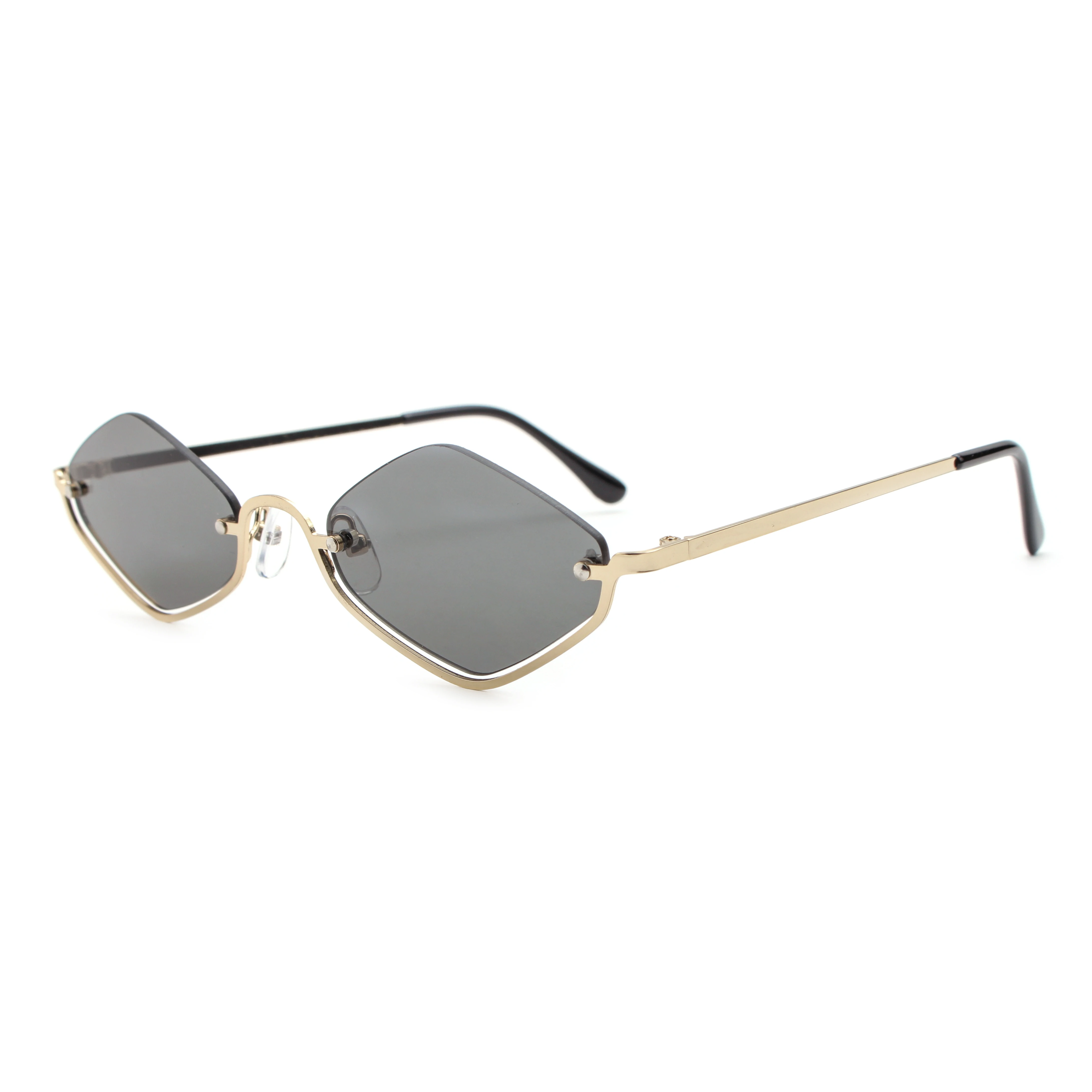 Hexagonal Gold Rim Fashion Sunglasses