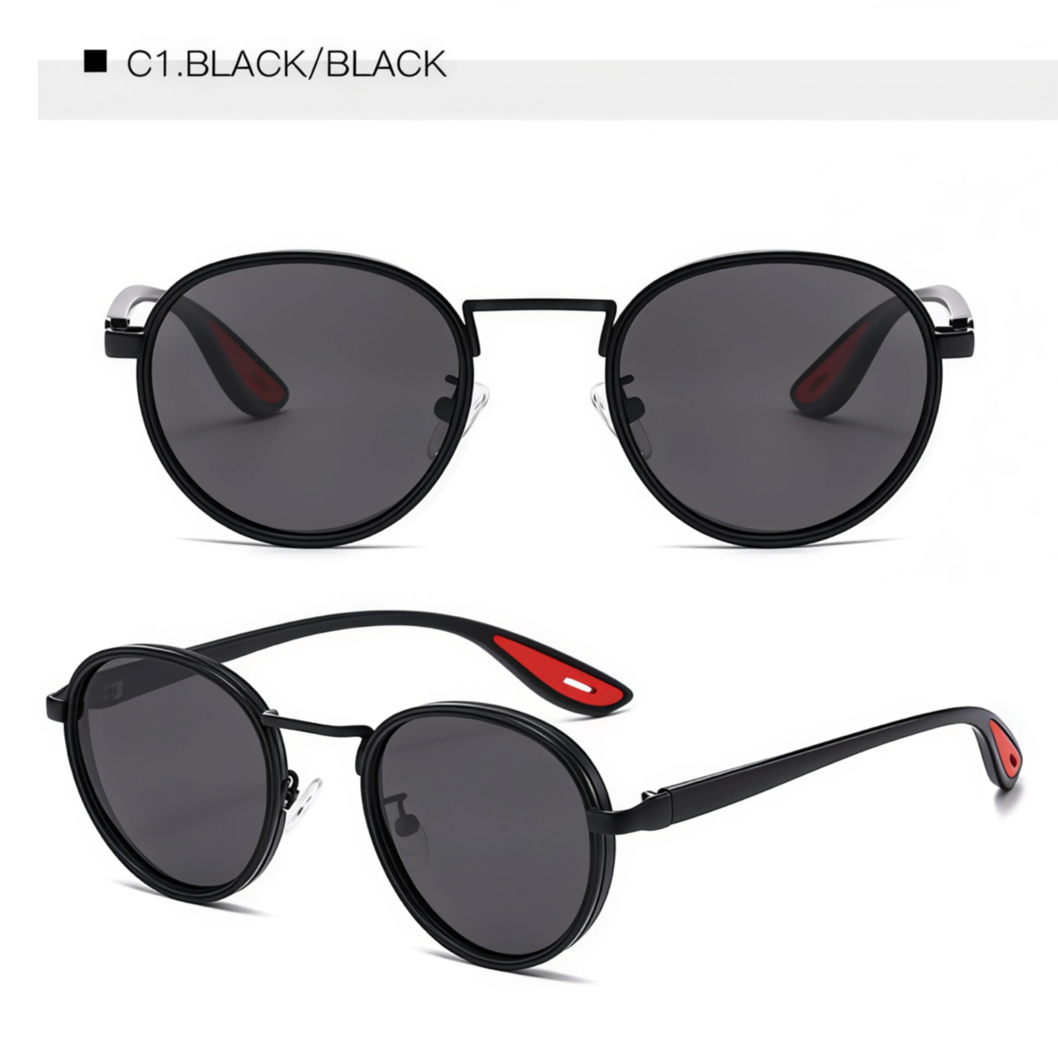 Retro Metal Bezel Round Frame Men's Sunglasses