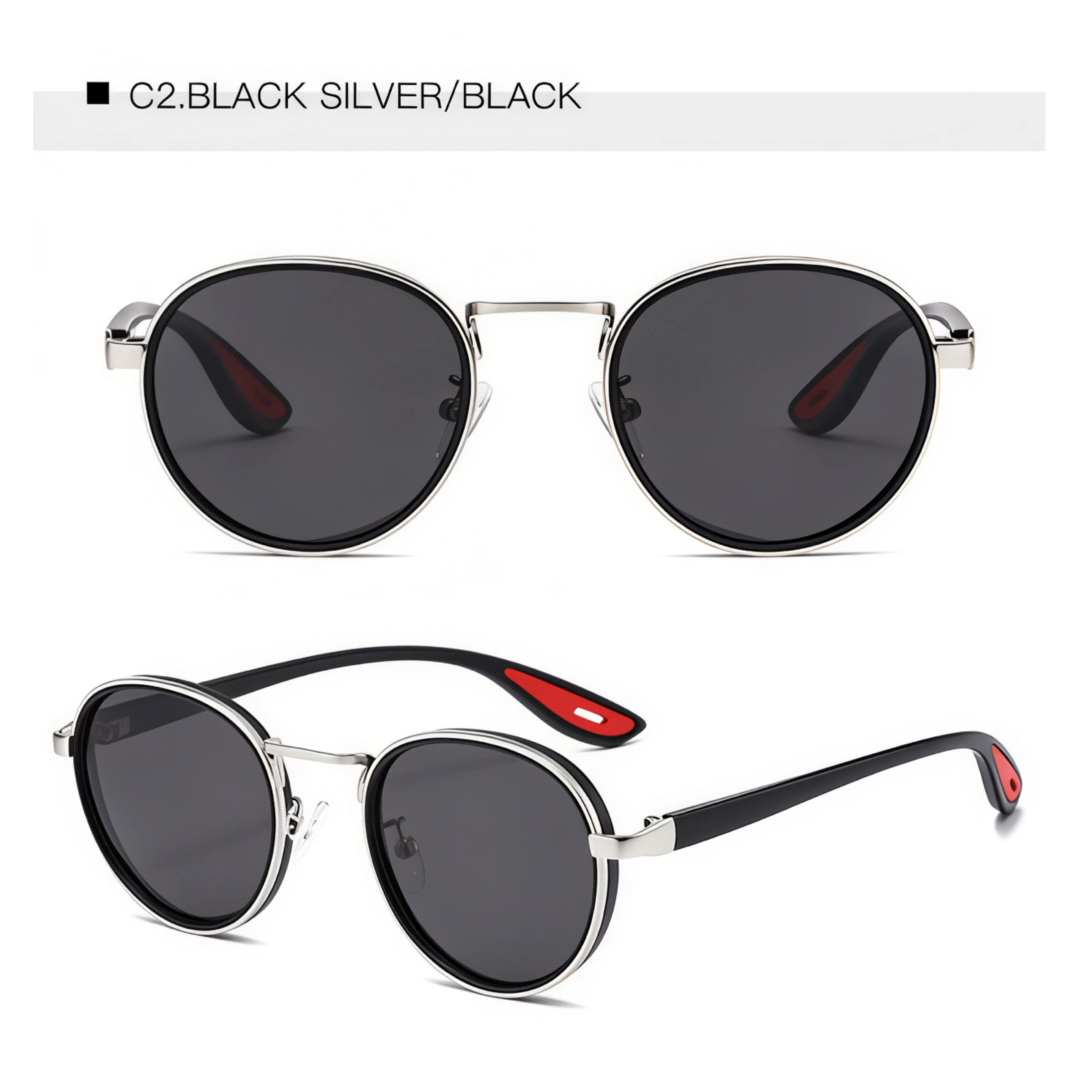 Retro Metal Bezel Round Frame Men's Sunglasses