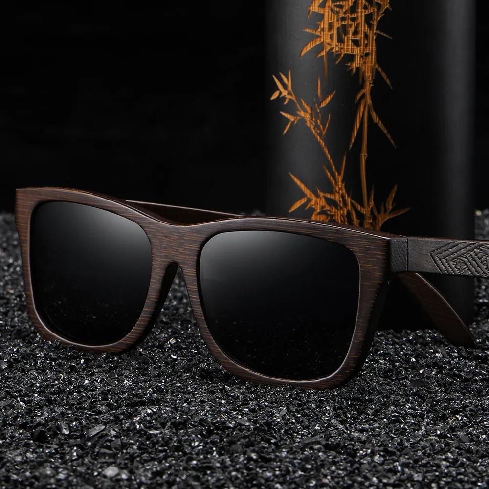 Custom Logo Wood Frame Polarized Sunglasses