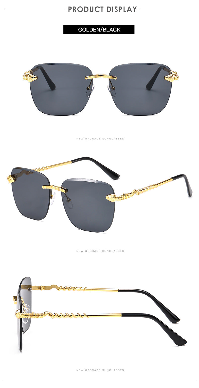 Square Rimless Metal Sunglasses Women - Image 2