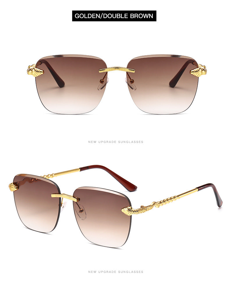Square Rimless Metal Sunglasses Women - Image 4