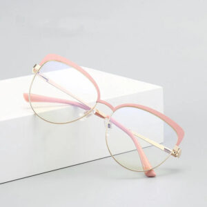 Stylish Women's Blue Light Blocking Metal Eyeglass Frames