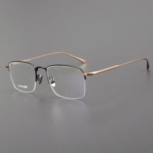 MIES Titanium Half-Rim Glasses Frames Unisex Fashion