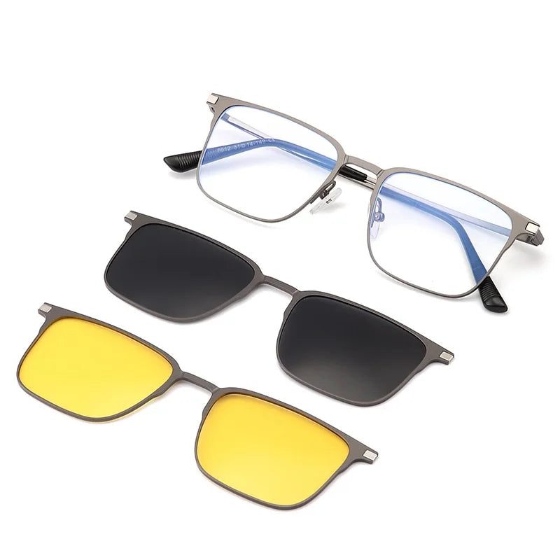 Magnetic Eyeglasses with Interchangeable Polarized Sunglasses