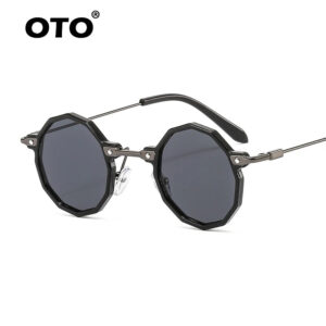 OTO 2026 Steampunk Metal Polygon & Round Sunglasses