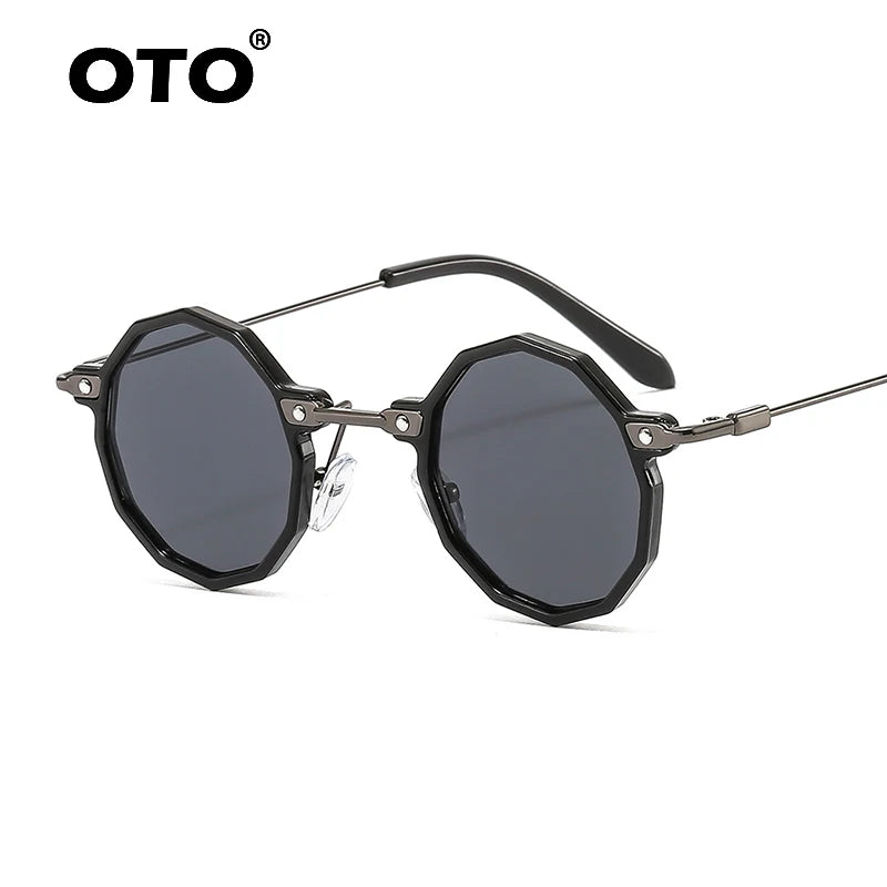 OTO 2026 Steampunk Metal Polygon & Round Sunglasses