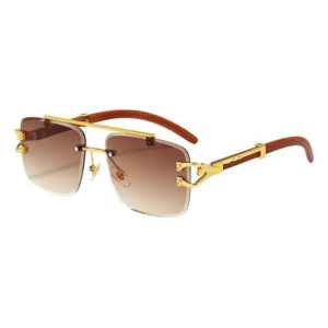 Rimless Square Metal Sunglasses for Women