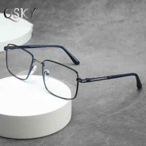 Men's Metal Blue Light Glasses - Retro Rectangle Frame