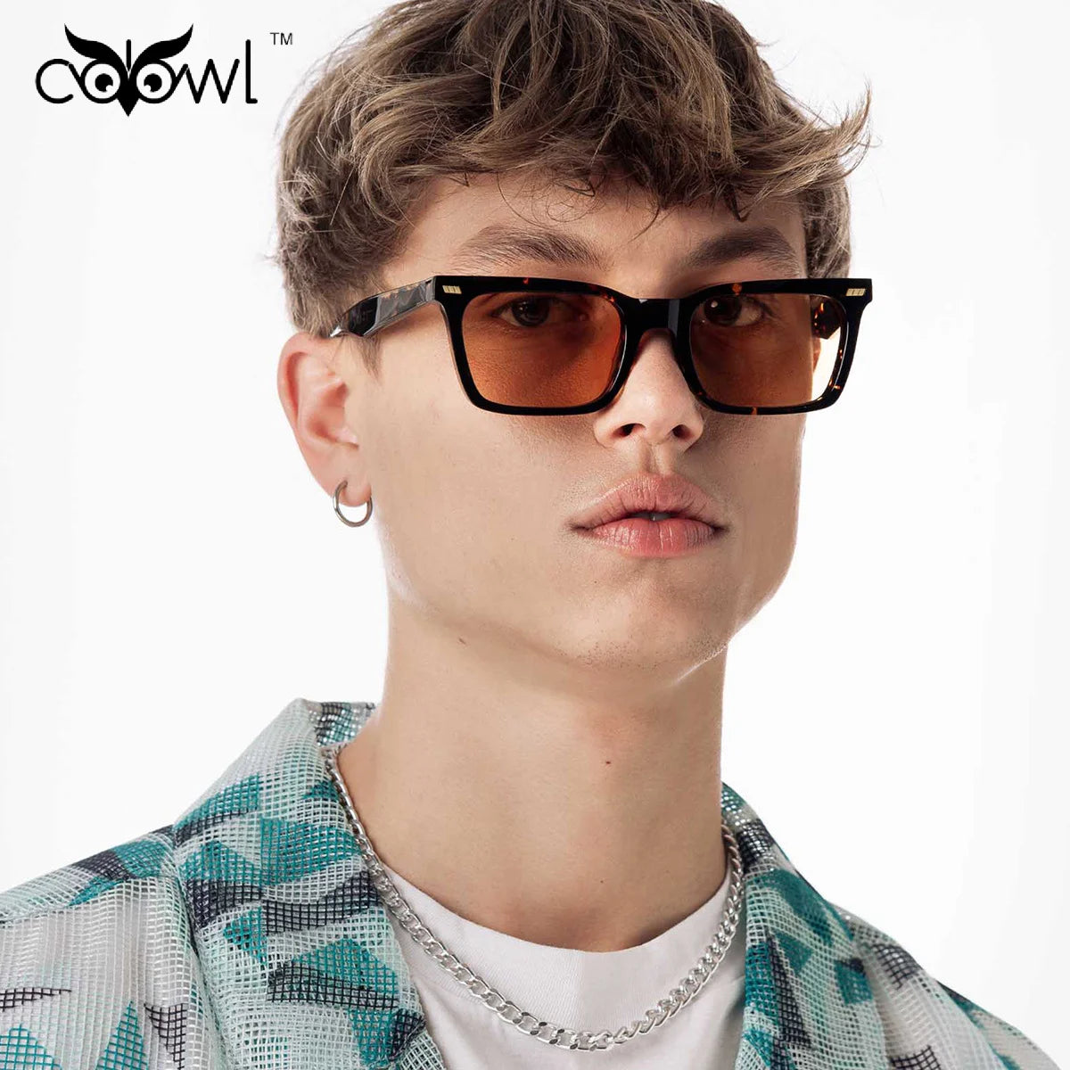 Men's Luxury UV400 Sunglasses Blue Clear Lens Red Frame Custom Logo