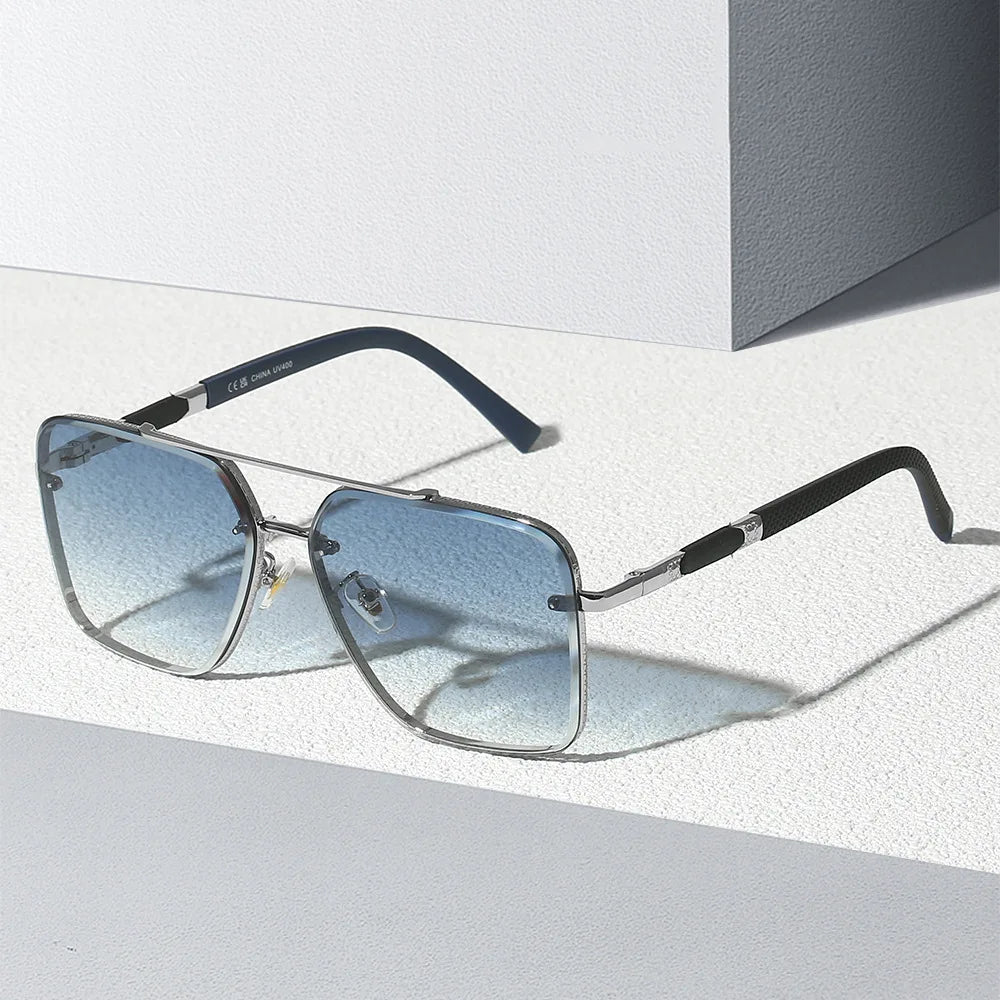 Men's Polarized UV400 Vintage Driving Sunglasses - Lightweight Metal Frame - Image 2