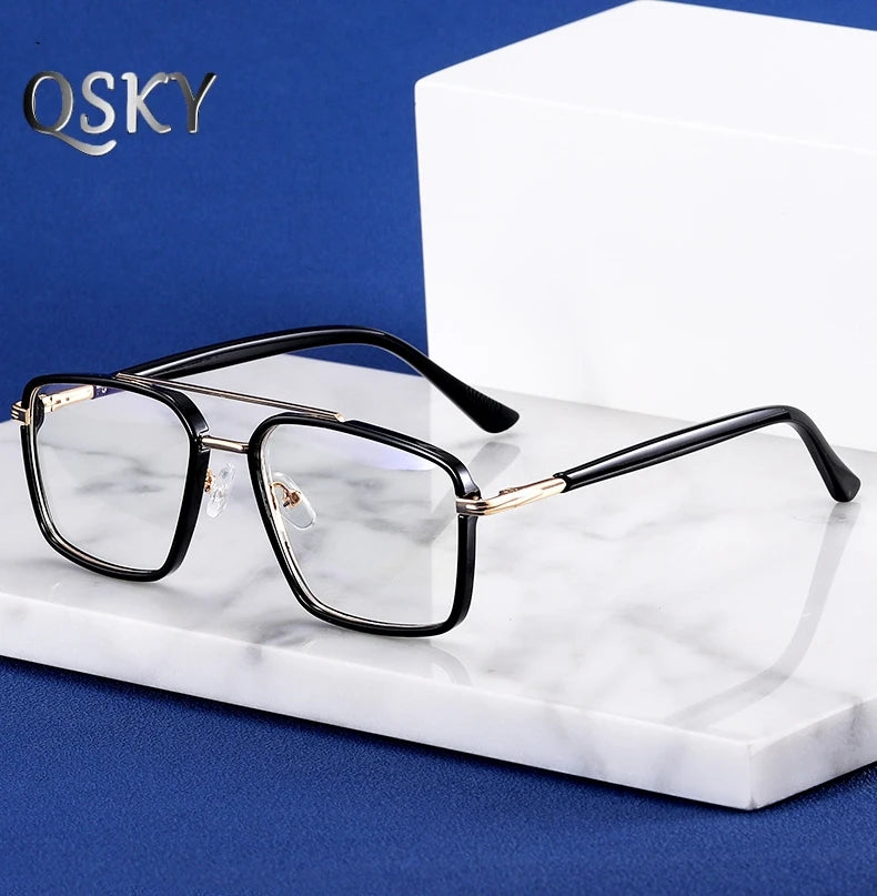 Men's Blue Light Blocking Metal Glasses Frame