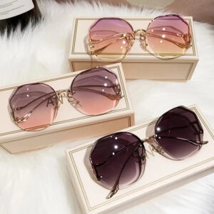 Luxury Rimless Women's UV400 Gradient Sunglasses
