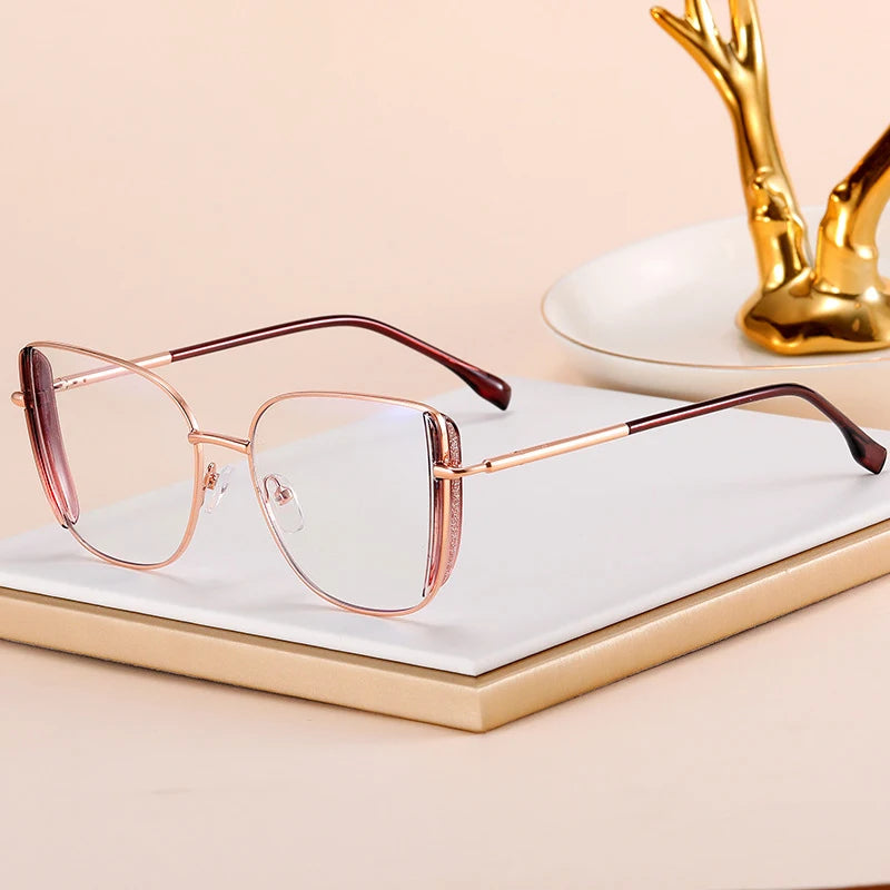 Custom Logo Cat Eye Blue Light Blocking Glasses Frame