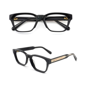 Unisex Square Acetate Eyeglasses Frames with Logo