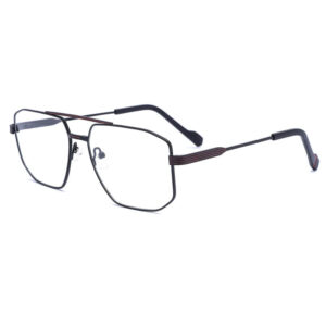 Men's Retro Metal Pilot Eyeglasses Frames with Spring Temple