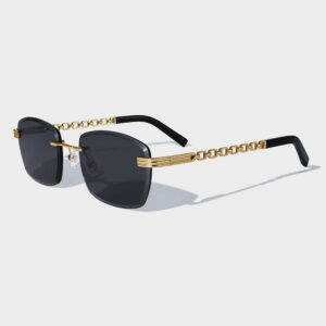 Yeetian Vintage UV400 Gold Rimless Sunglasses for Men & Women