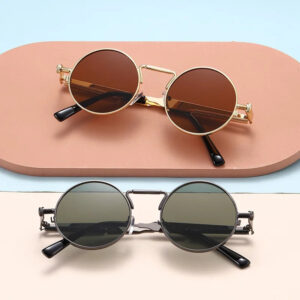 2026 Alloy Steampunk Round Sunglasses UV400 for Men