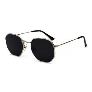 Retro Hexagon UV400 Sunglasses, Gradient Lenses, Gold/Silver Frames