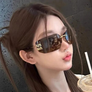 Women's Luxury Frameless Curved Sunglasses