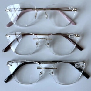 Luxury Cat-Eye Rimless Reading Glasses