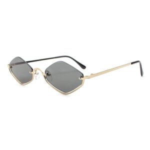 Hexagonal Gold Rim Fashion Sunglasses