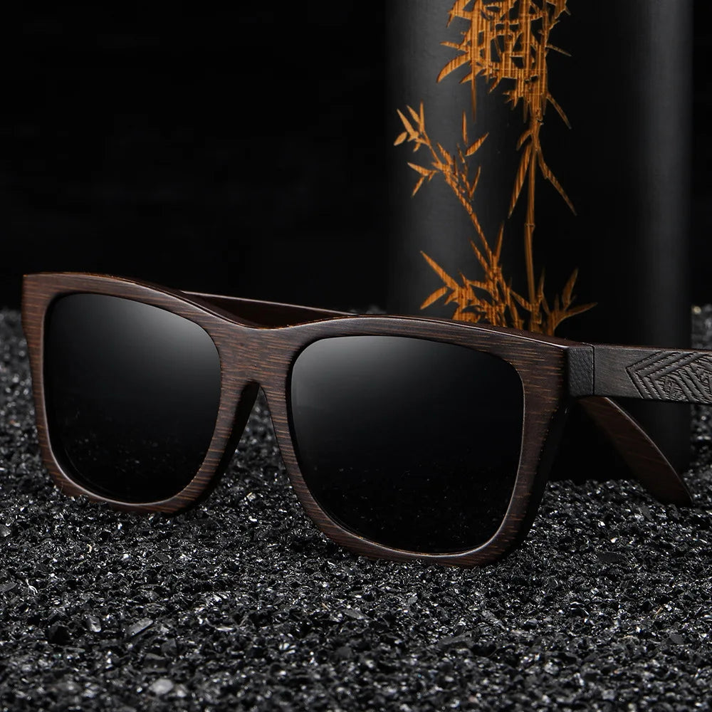 Wood Frame Polarized Sunglasses - Image 2